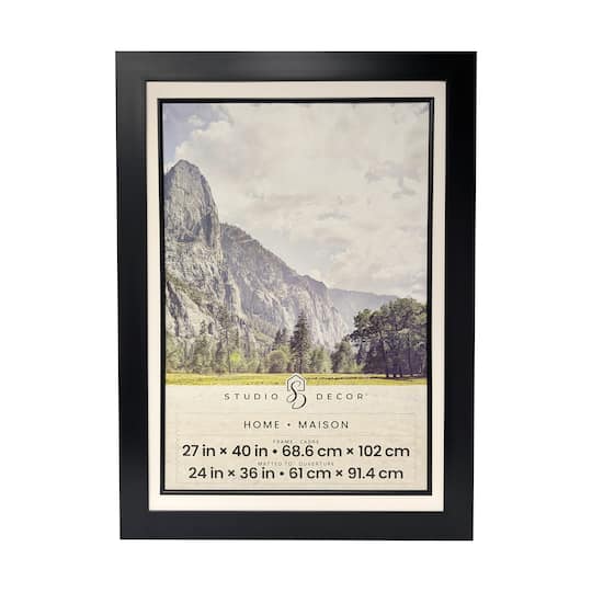 Home Black Flat Frame with Beveled Mat by Studio Décor®